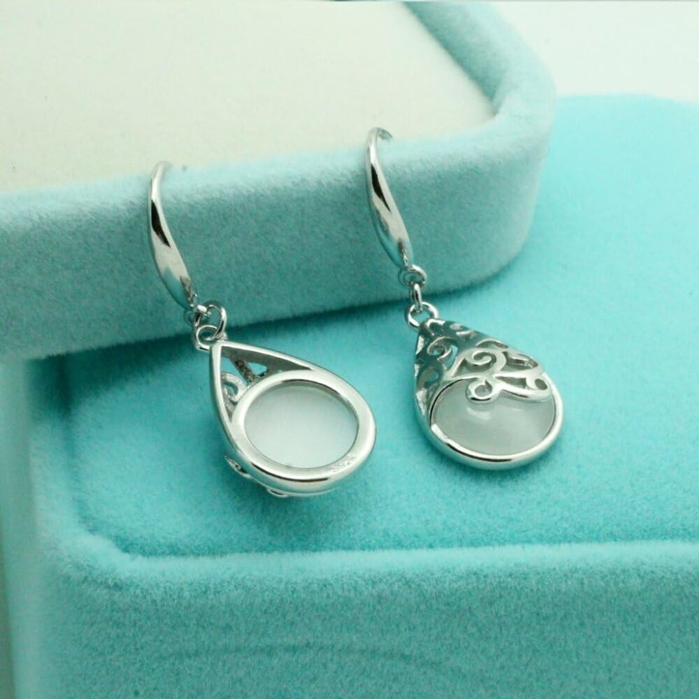 Wishing Tree 925 Silver Dangle Earrings With Created Zircon For Every Occasion View 3
